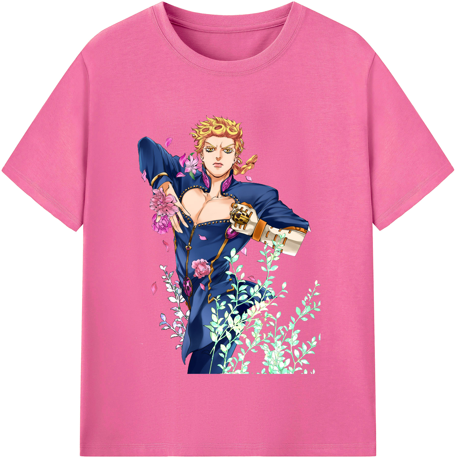（画像用） ジョジョの奇妙な冒険 ジョルノ?ジョバァーナ JoJo's Bizarre Adventure Giorno Giovanna レディースカジュアルプリントTシャツ（綿100％）